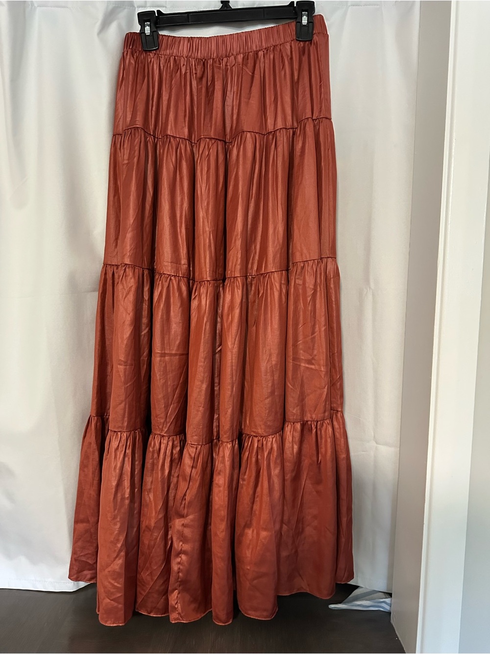 Tiered Maxi Skirt in Rust - Philosophy